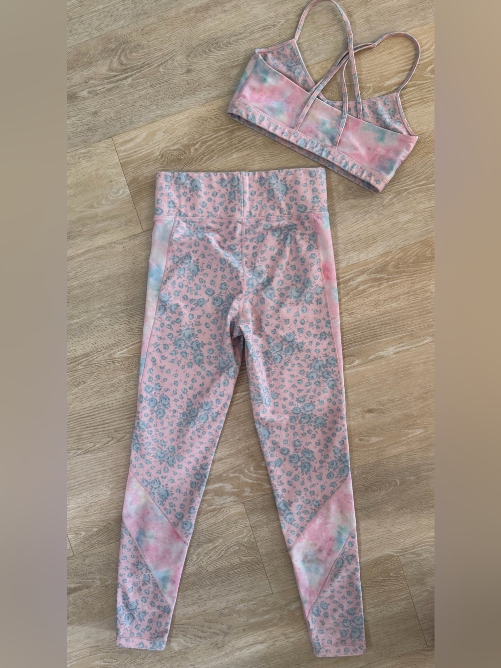 LoveShackFancy Pink & Blue Floral Leggings